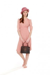 30er Jahre Kleid rosa Gr. 36
