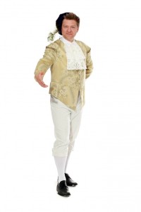 Renaissance Gr. 52, goldene Jacke mit Schößchen und weißer Kniebundhose