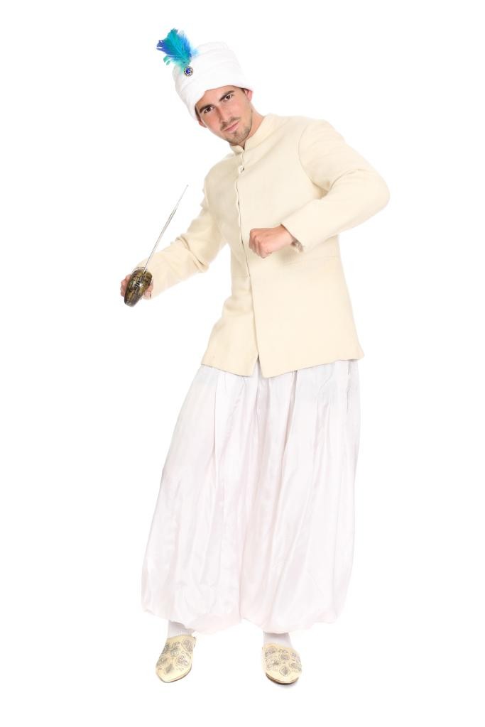 Jacke mit Stehkragen, weite Hose, Turban Gr. 50