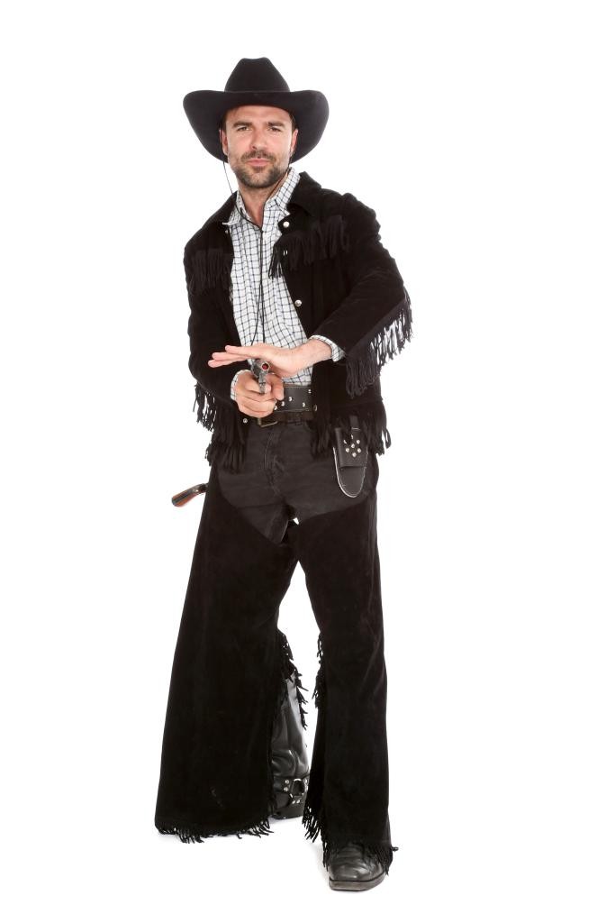 Fransenjacke und Westernchaps aus Lederimitat Gr. S