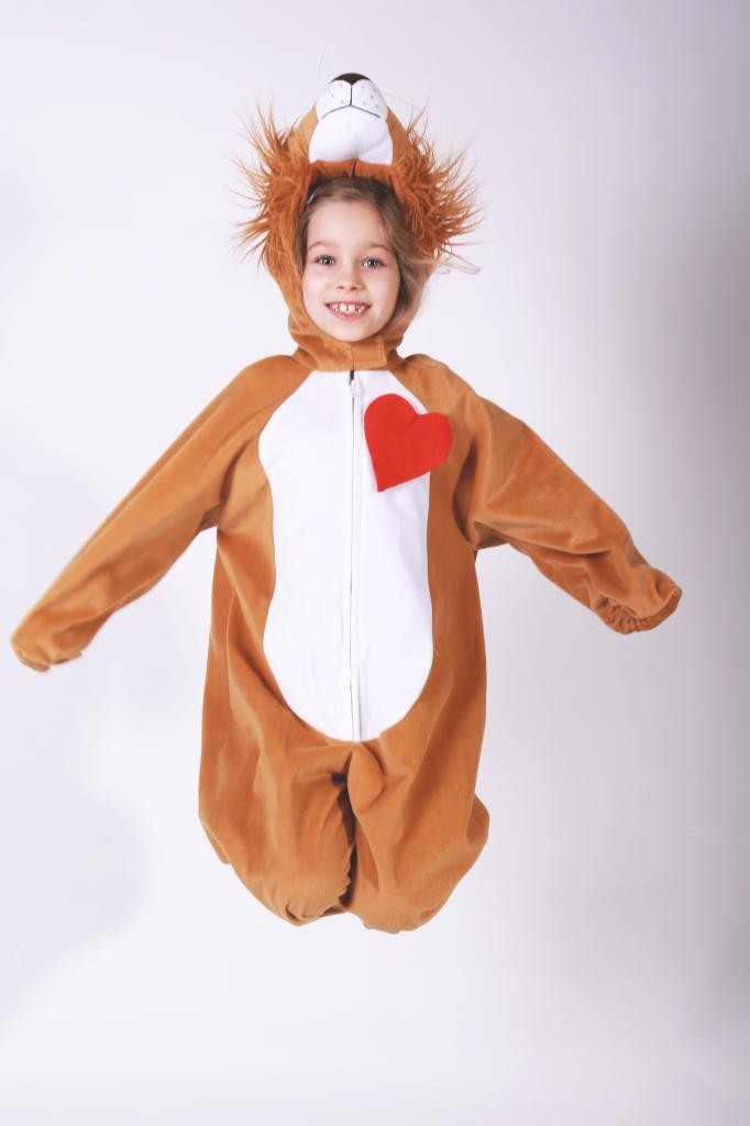 Löwe mit mutigem Herz, Overall mit Löwenkopf Gr. 128