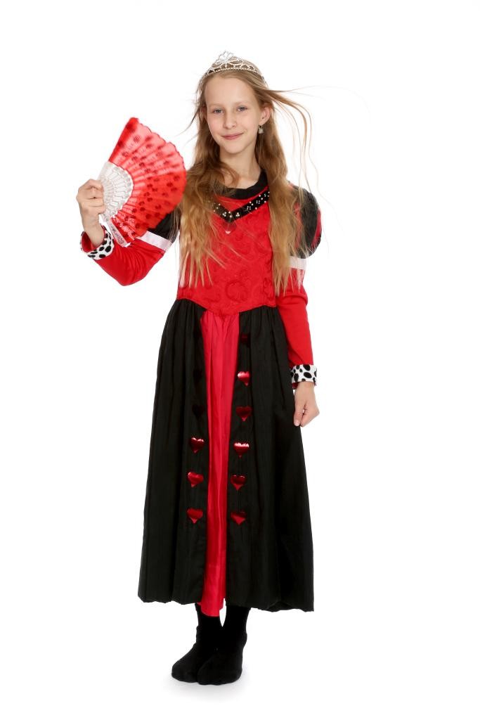 schwarz-rotes Seidenkleid Gr. 140
