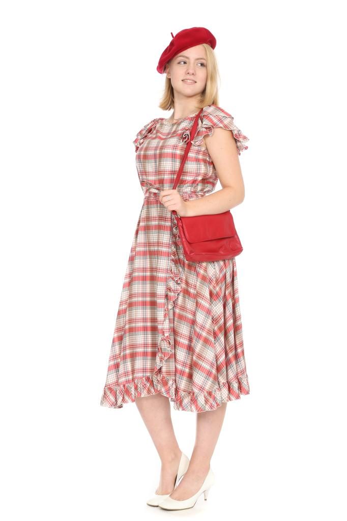 Wickelkleid aus karierter Seide