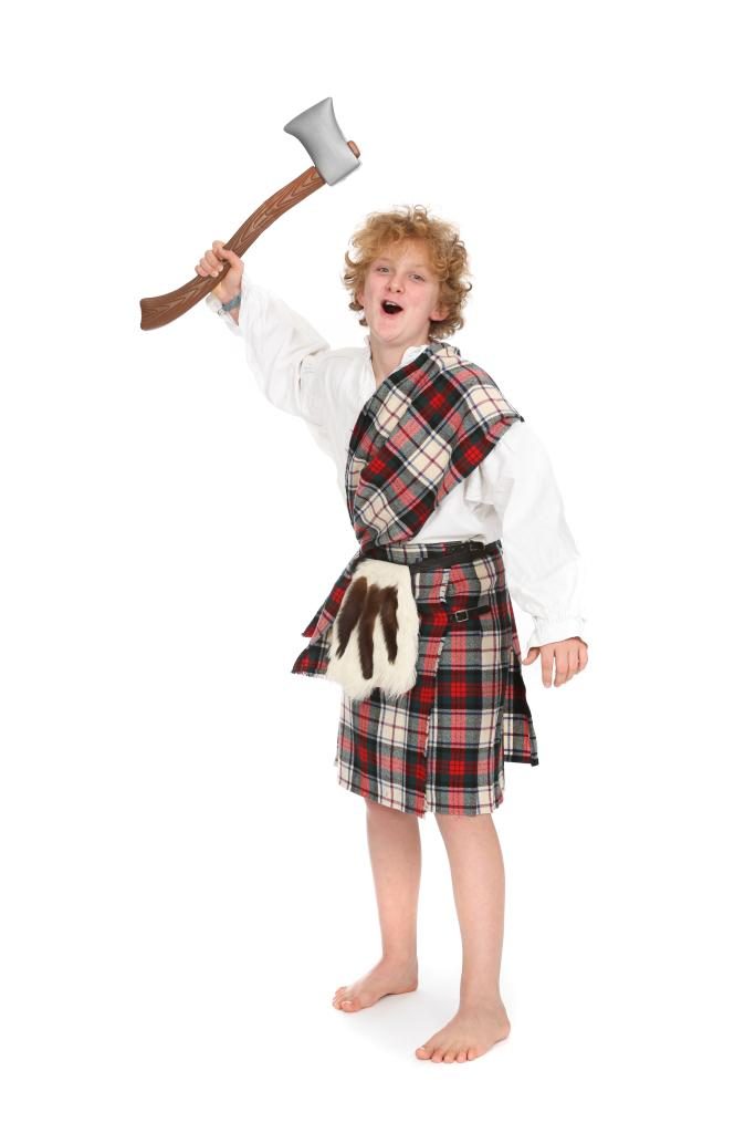 Kilt mit Schärpe und Sporran